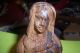Vintage Olive Wood ? Hand Carved Figurine / Sculpture Bust Woman Folk Art N0 R Carved Figures photo 4