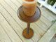 Vintage Solid Oak Bobbin Style Smoke Candle Stand From England Other photo 1