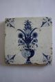 Two Very Rare Delft Tiles With An Image Of A Flowerpot With A Mask Mid 17th Cent Tiles photo 3
