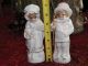 Victorian German Porcelain Grandma & Grandpa Figurines W/glasses Made In Germany Figurines photo 2