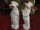 Victorian German Porcelain Grandma & Grandpa Figurines W/glasses Made In Germany Figurines photo 3
