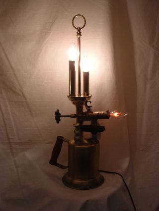 Machine Age Blowtorch Lamp Steampunk Art Man Cave photo