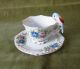 Antique Mini Cup/saucer Set Parrot Handle Hand Painted Vintage Porcelain Cups & Saucers photo 3