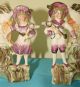 Pair Of German Spill Vases Children With Butterfly Nets Waterfalls Vases photo 3
