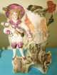 Pair Of German Spill Vases Children With Butterfly Nets Waterfalls Vases photo 5