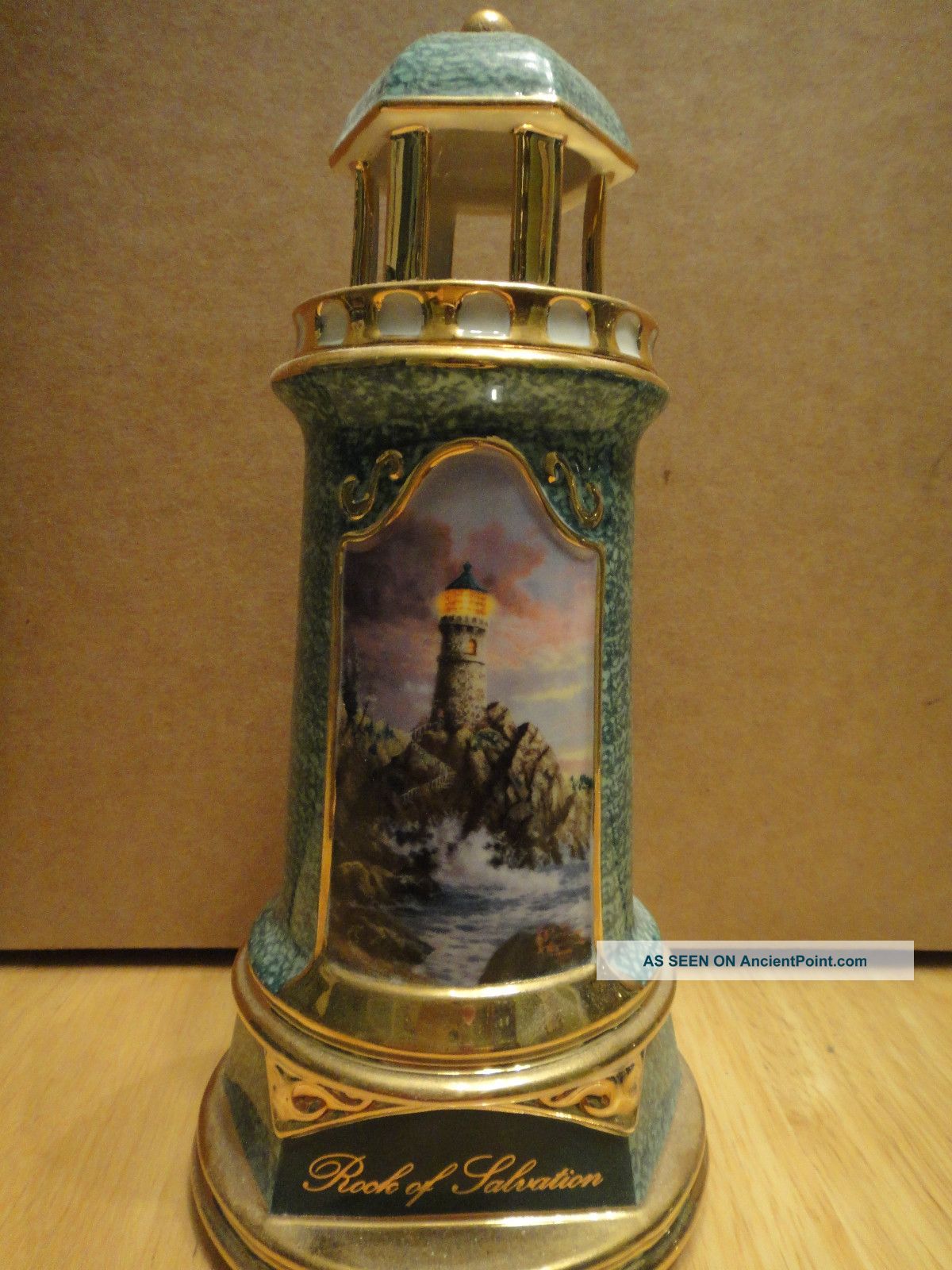 Thomas Kinkade Lighthouse Trimmed In 24kt Gold Other photo