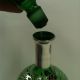 Vintage Marked Sterling Silver Overlay Lovely Old Green Glass Bottle Decanter Decanters photo 3