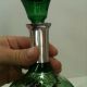 Vintage Marked Sterling Silver Overlay Lovely Old Green Glass Bottle Decanter Decanters photo 4