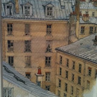 Paris Watercolor Print - Paris Roof Tops - Pierre Deux photo
