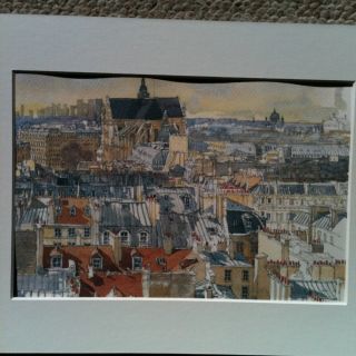 Paris Watercolor Print - Rooftops Of Paris - Pierre Deux photo