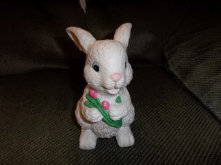 Vintage Bunny With Flowers Ceramic,  Detailed 6 