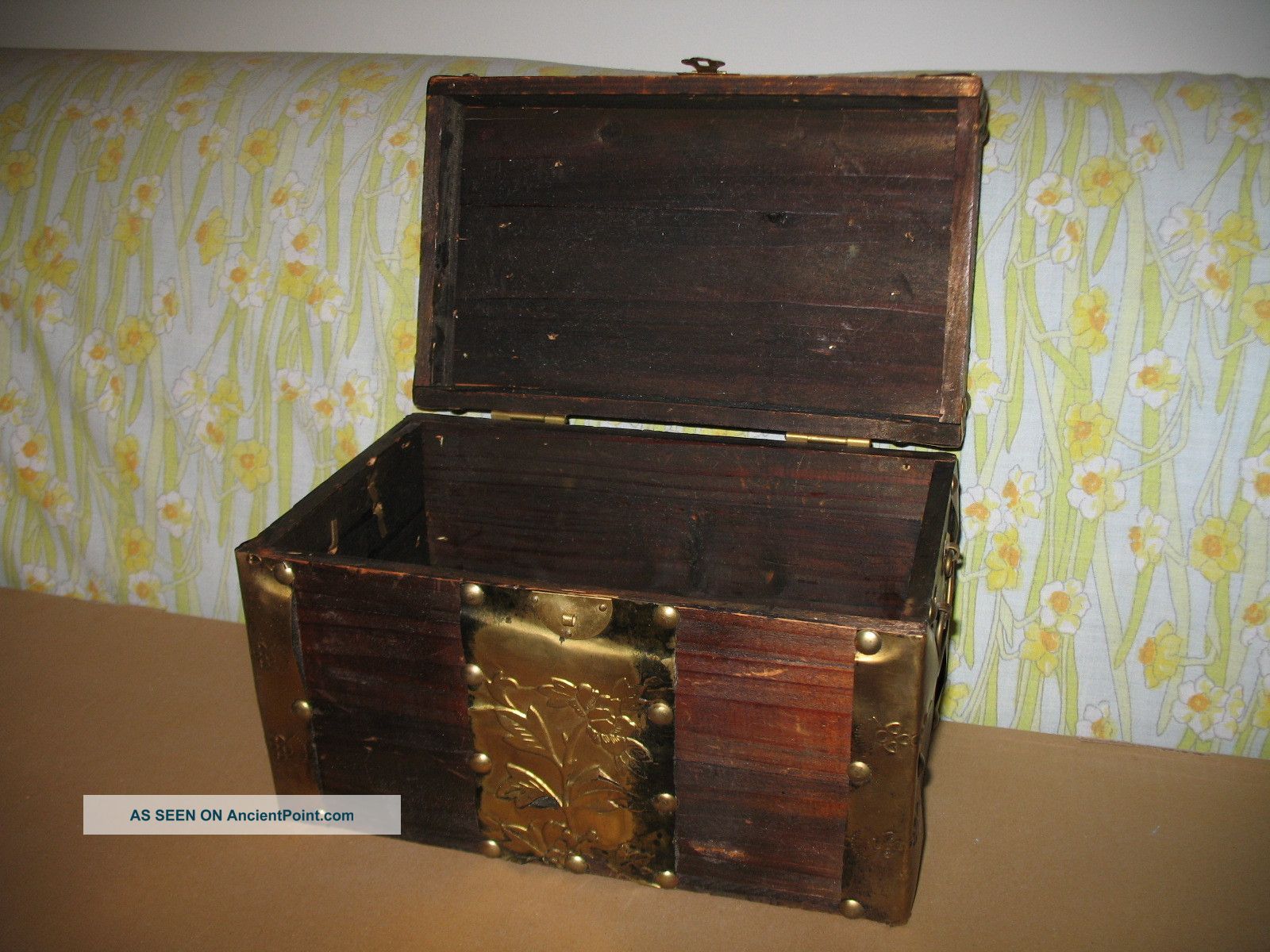 Wooden Box Made By Wood And Metal Foil Vintage Boxes photo