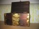 Wooden Box Made By Wood And Metal Foil Vintage Boxes photo 1