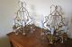 Antique French Lamps,  Pair,  Harp - Back,  To Use On Table Or As Sconces Lamps photo 2
