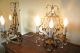Antique French Lamps,  Pair,  Harp - Back,  To Use On Table Or As Sconces Lamps photo 8