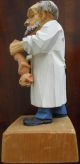 Obstetrician Antique Hand Carved Painted Wood 8 