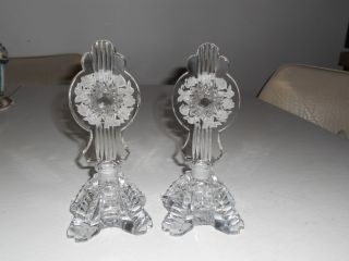 Pair Matching Cut Glass Czechoslovakia Perfume Bottles,  Nr photo