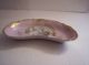 Vintage 1945 Handpaint Pink Bisque Gold Moriage Bone Dish Cupid Victorian Lady Plates & Chargers photo 1