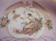 Vintage 1945 Handpaint Pink Bisque Gold Moriage Bone Dish Cupid Victorian Lady Plates & Chargers photo 2