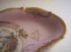 Vintage 1945 Handpaint Pink Bisque Gold Moriage Bone Dish Cupid Victorian Lady Plates & Chargers photo 4