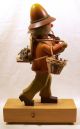Vintage Incense Burner Figurine W/ Music Box,  Woodsman Carved Figures photo 2