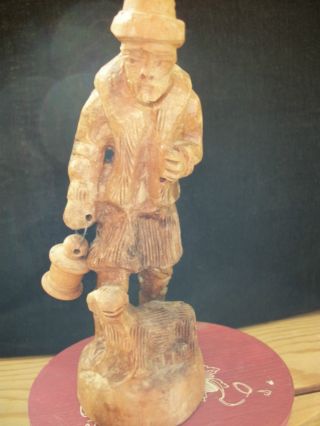 Wood Carved Older Man With Lantern And Sheep,  L@@k photo