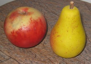 Vintage Italian Alabaster Stone Apple & Pear photo