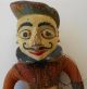 Antique Indian Warrior,  India Theatre Doll,  Carved Wood Carved Figures photo 2