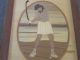 2 Signed Vtg Hand Crafted Wood Marquetry Inlay Inlaid Art Golf Man Woman Hudson Other photo 2