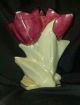 1950s Mother Of Pearl Pink Tulip Vases Trimed In 22k Gold Kass Usa Vases photo 1