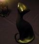 Vtg Royal Dux Bohemia Black Cat Figurine Porcelain Modernist Black Cat Statue Figurines photo 3