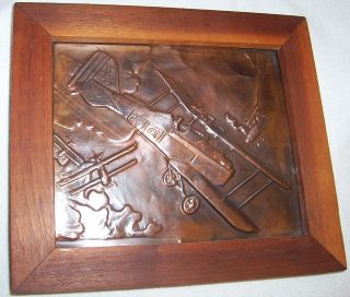Vintage Hammered Copper Airplanes Inmate From San Quentin photo