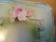 Antique Prussia Green Vanity Tray W Pink Roses: Crown Over Eagle Mark 11 