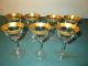 Tiffin Gold Encrusted Liquor Cocktail Glasses Minton Pattern From 1937 - 1960 Era Stemware photo 1