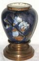 Antique Porcelain Floral Vase On Solid Heavy 2 Piece Brass Base,  Very Old Vases photo 6