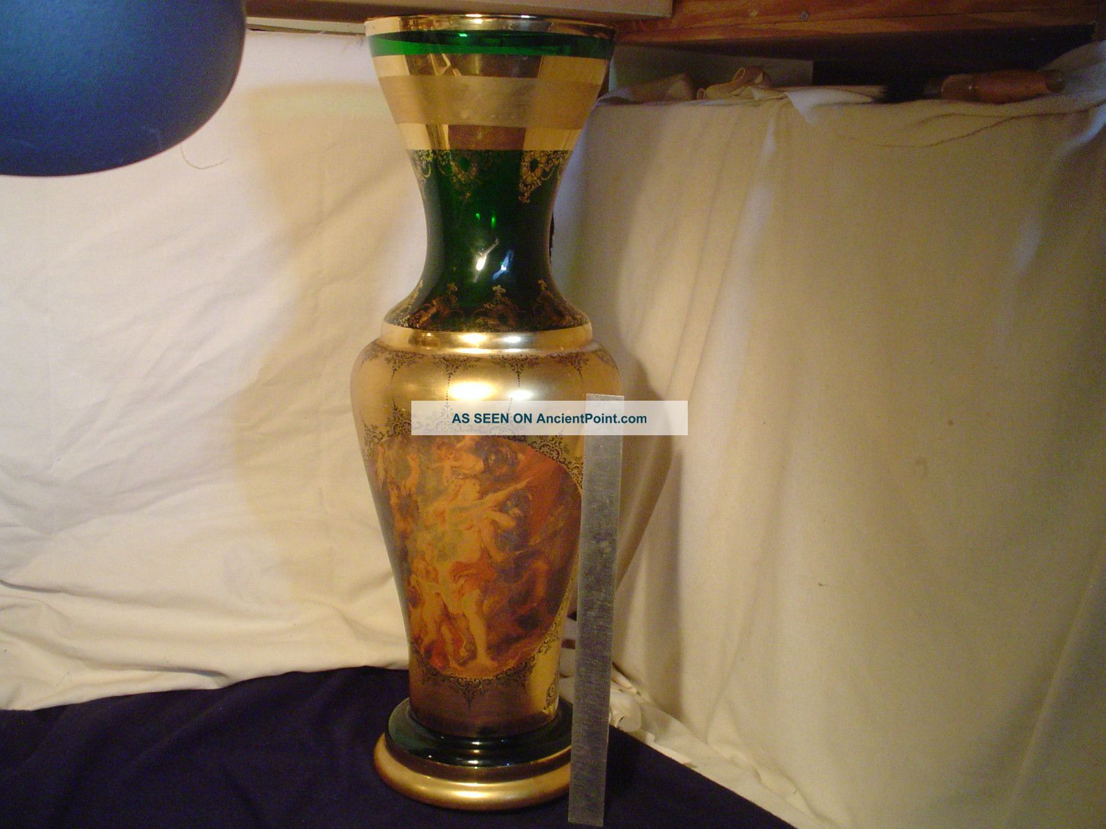 Enrico Rubens Antique Glass Vase 21 1/2 Tall Guerra Enrico Iv Nr Vases photo