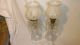 Pair Of Vintage Boudoir Victorian Style Lamps With 16 Crystal Glass Prisms Lamps photo 1