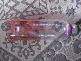 Antique Rose & Clear Globe - Huuricane Or Candle Type - 10 1/2 