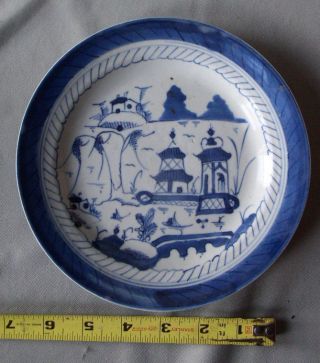 Antique Chinese Canton Export Porcelain Early 19th Century Luncheon Salad Plate photo