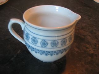 Charming Blue & White Art Deco Czechoslovakia Porcelain Milk Pitcher Creamer photo