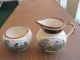 Antique Gray ' S Pottery England Sugar & Creamer Scenic ' The Old Mill ' Great Cond Creamers & Sugar Bowls photo 1