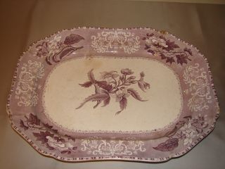 Antique Spode Copeland & Garrett Purple Transfer Ware Platter 1833 - 1846 photo