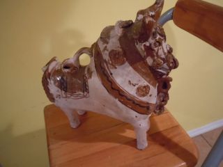 Peru Cow Sculpture Pottery Antique (?) Primitive Jug Vase photo