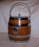 Vintage English Wooden Biscuit Barrel Porcelain Other photo 3