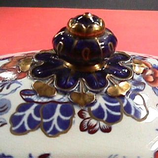 C1825 Gilded & Hand Colored Imari Japan Covered Stone China Supper Section 995 photo