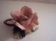 Vintage 1940s Capodimonte Majolica Pink Rose Candlestick Candle Holder Italy Candle Holders photo 1