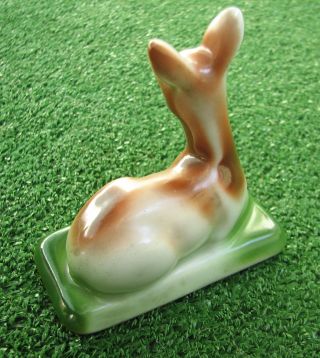 1970 ' S Vintage Cute Small Porcelain Resting Doe Deer Fawn Figurine Marked photo
