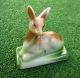 1970 ' S Vintage Cute Small Porcelain Resting Doe Deer Fawn Figurine Marked Other photo 3