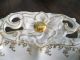 Atq Bowl Lg Centerpiece Hp Swan Scene Ornate Gold Gilt Detail Reticulated Edge Bowls photo 3
