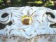 Atq Bowl Lg Centerpiece Hp Swan Scene Ornate Gold Gilt Detail Reticulated Edge Bowls photo 8